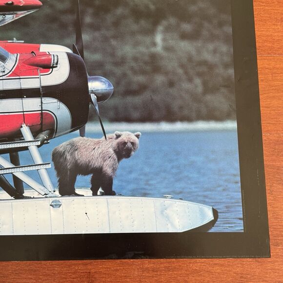 Alaska Poster Board Photo Print 28x19 Sea Plane With Bear - Picture 4 of 4
